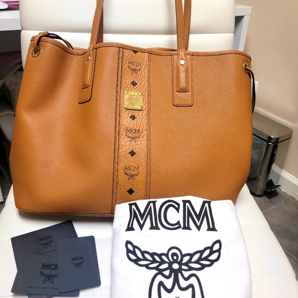 MCM Cognac Visetos Liz Tote